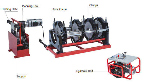 لوله هیدرولیک اتصال پلاستیکی SHT200-2/4(A) دستگاه جوش لب به لب قابل حمل Hdpe